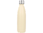 Cream-colored insulated water bottle with a silver cap