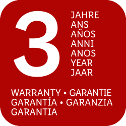 3-year warranty in multiple languages