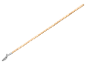 Hoe with a long wooden handle and a metal head.