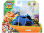 Blue toy car with dog figure, dinosaur themed, with text 'CHASE'.