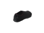 Black water shoes with red stitching, rear view.
