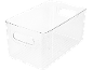 Clear plastic storage container with handles
