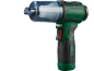 Green and black handheld vacuum cleaner with a transparent container and visible filter, model PAUKGB A1.