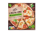 Mozzarella pizza with tomatoes and basil, featuring Nutri-Score A and a vegetarian label.
