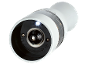 White electric salt or pepper grinder with an integrated light and grind adjustment.