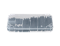 Heat shrink tubing assortment in a clear plastic organizer box.