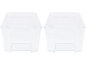 Two clear plastic storage containers