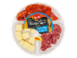 Assorted tapas with sliced chorizo, fuet, and cheese cubes, 80g.