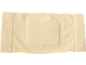 Beige fabric with slight creases on a black background.