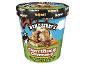 Caramel ice cream with churros-style chunks, cinnamon, and chocolatey swirls.