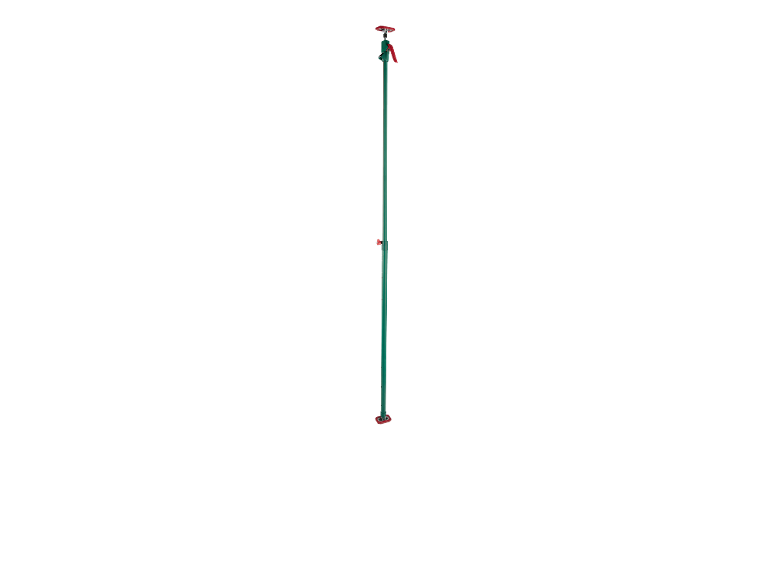 Green telescopic construction prop with red adjustment elements.