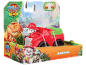 Paw Patrol Dino Movie toy with Marshall and a dinosaur in a red vehicle.