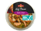 King prawns with garlic and herb in a clear container, 100g, ASC certified.