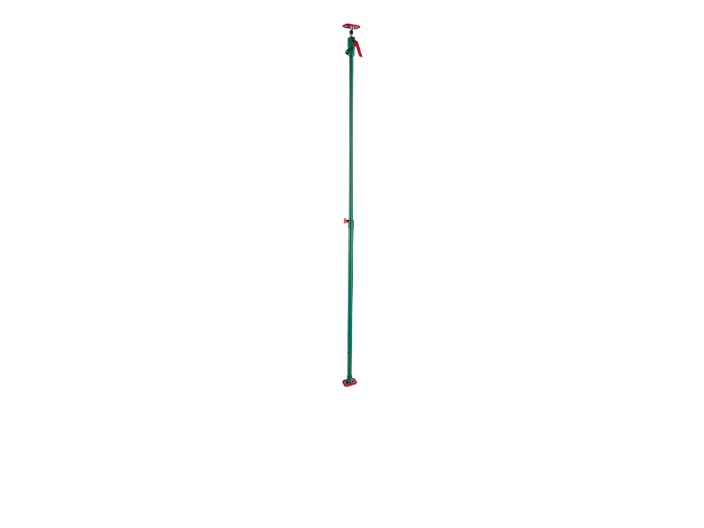 Green telescopic construction prop with red adjustment elements.