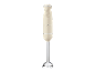 Beige immersion blender with stainless steel shaft and blade, with buttons and the text '1973'.