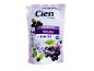 Liquid soap refill pouch with elderflower scent, featuring elderberries and purple water graphics.