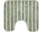 Green striped toilet mat with a U-shaped cut-out.