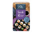 Sushi rice with sushi rolls, soy sauce, and wasabi, ready in 10 minutes.