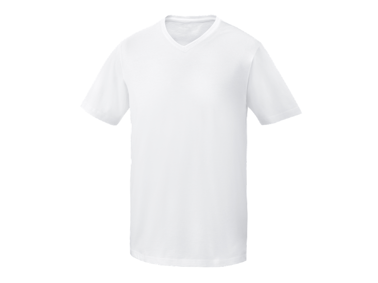 Men's plain white V-neck T-shirt