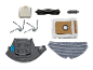 Robot vacuum cleaner spare parts: filters, brushes, dust bags, and mop cloth.