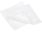 Two white folded non-woven wipes