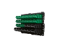 PARKSIDE wall shelf with green and black storage bins