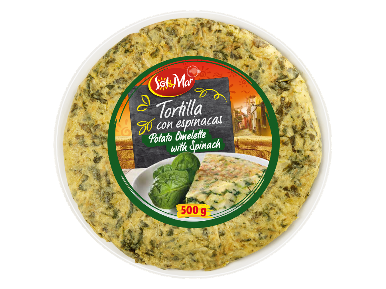 Spanish potato omelette with spinach, 500 g