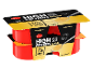 Two packs of vanilla high protein pudding, 12.5g protein per pot, low fat, no added sugar.