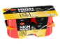Two packs of high protein vanilla pudding, with 12.5g protein per pot and no added sugar.