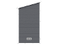 Dark grey garden shed with a white frame and a sloped roof, featuring a bottom vent.