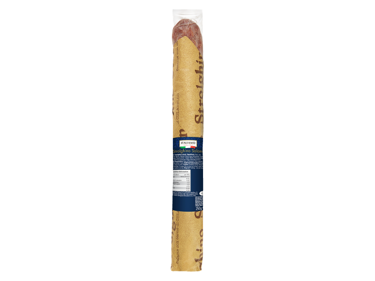 Strolghino Salami with Italian-style packaging, 250g.