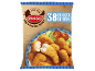 Packet of 38 chicken pieces, made from 100% chicken breast, served on a plate.