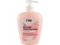 Pink liquid hand soap bottle with almond blossom fragrance, moisturizing and pH-skin neutral.