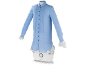 Automatic shirt ironer with a blue long-sleeved shirt