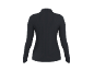 Black ribbed long-sleeve top for women, back view.