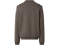 Brown long-sleeved sweatshirt with a round neck, back view.