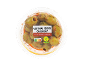 Tub of pitted and marinated green Chalkidiki olives, 150g