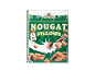 Nougat-filled cereal, with splashed milk, against a farm background.