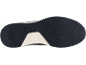 Dark sports shoe sole with diamond and stripe pattern.