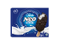 Ice cream sticks packaging with 4 pieces, chocolate ice cream with crushed cookies.