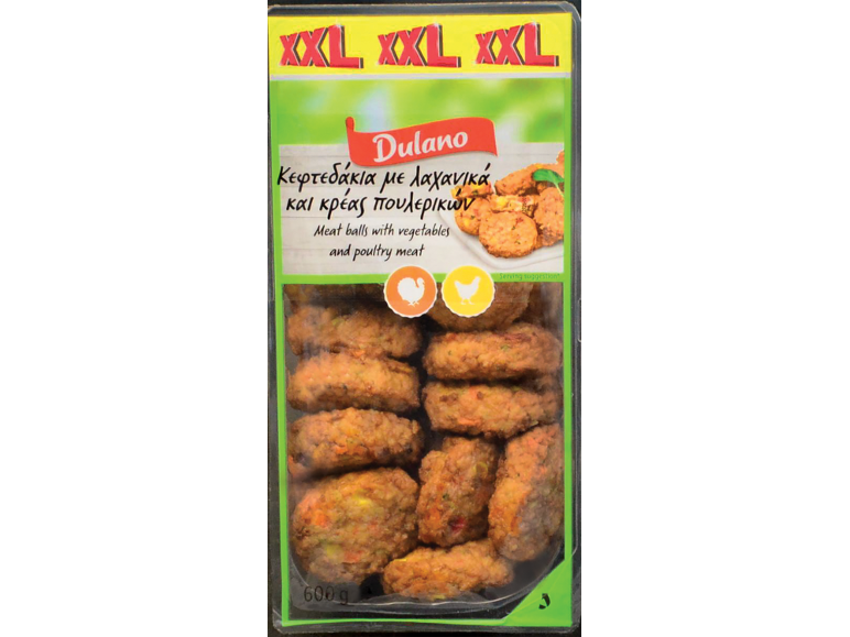XXL meat balls with vegetables and poultry meat, 600g.