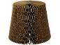 Foldable brown cardboard stool or coffee table with honeycomb structure.