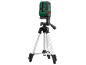Laser level on a tripod with green accents.