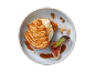 Puff pastry with ice cream, caramel sauce, and fresh figs on a plate.