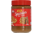Jar of creamy speculoos spread, with toast and biscuits.