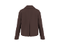 Brown long-sleeved jacket with a collar, back view