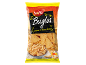 Bag of cheese and bacon flavour corn snacks, with a bowl of snacks.