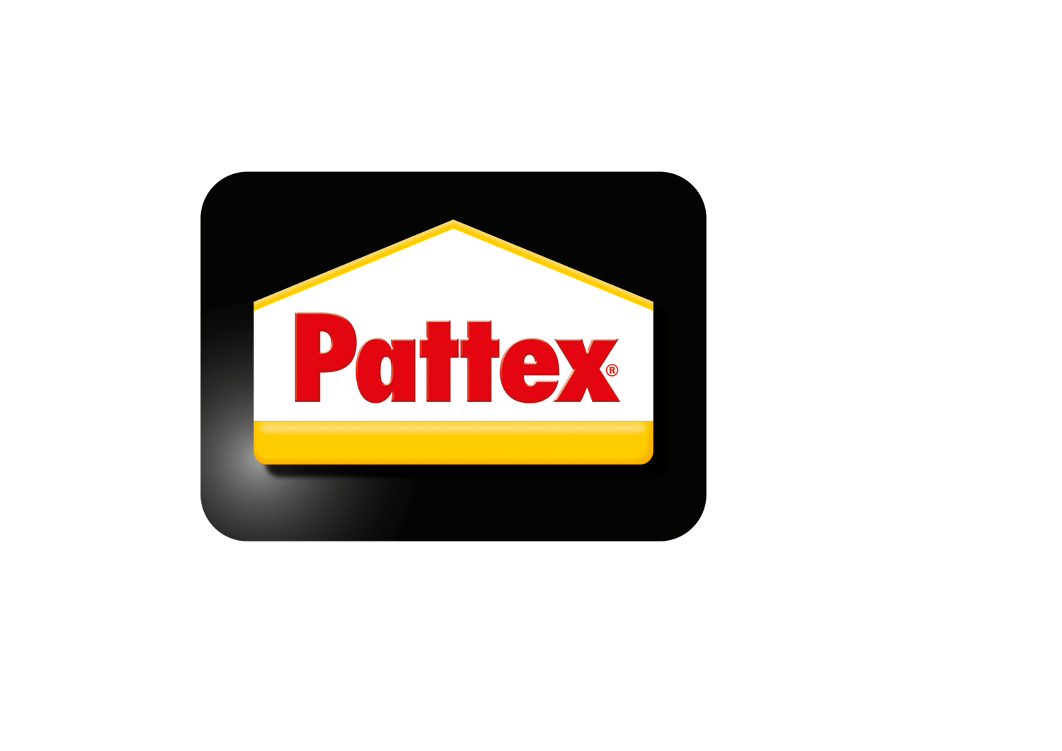 House-shaped logo with the word 'Pattex' in red on a white and yellow background.