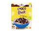 Yellow packaging of crunchy chocolate cereal with a blue bowl illustrated.