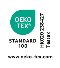 OEKO-TEX® STANDARD 100 certification, HK020 238427 Testex, www.oeko-tex.com